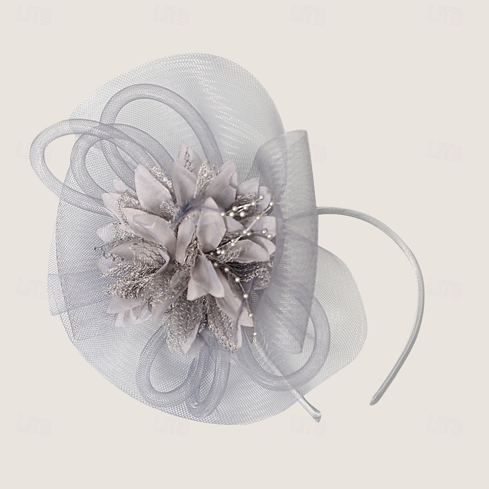 Coiffe Tulle Chapeau Fedora Mariage Fête du thé Course de Chevaux Cocktail Élégant ancien Avec Tulle Casque Couvre-chef de 2025 ? $14.99 –P3