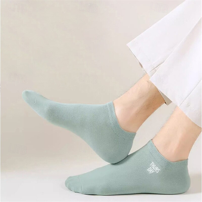 Муж. 7 пар Мульти пакеты Носки Носки для бега Повседневные носки Multi Color Цвет Буквы Отпуск Для занятий спортом Повседневные Классический Средней плотности Весна Осень Мода На каждый день 2026 - $5.49 –P9