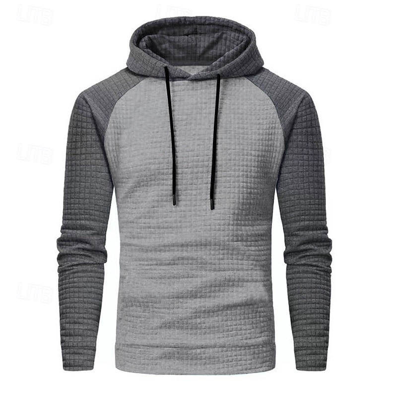 Homens Moletom Estacionar Preto Cinza Claro Cinzento Escuro Cinzento Com Capuz Bloco de cor Com Cordão Desportos e Ar livre Casual Diário Impressão 3D Roupa de rua Roupa de Esporte Casual Outono de 2026 por $19.99 –P5
