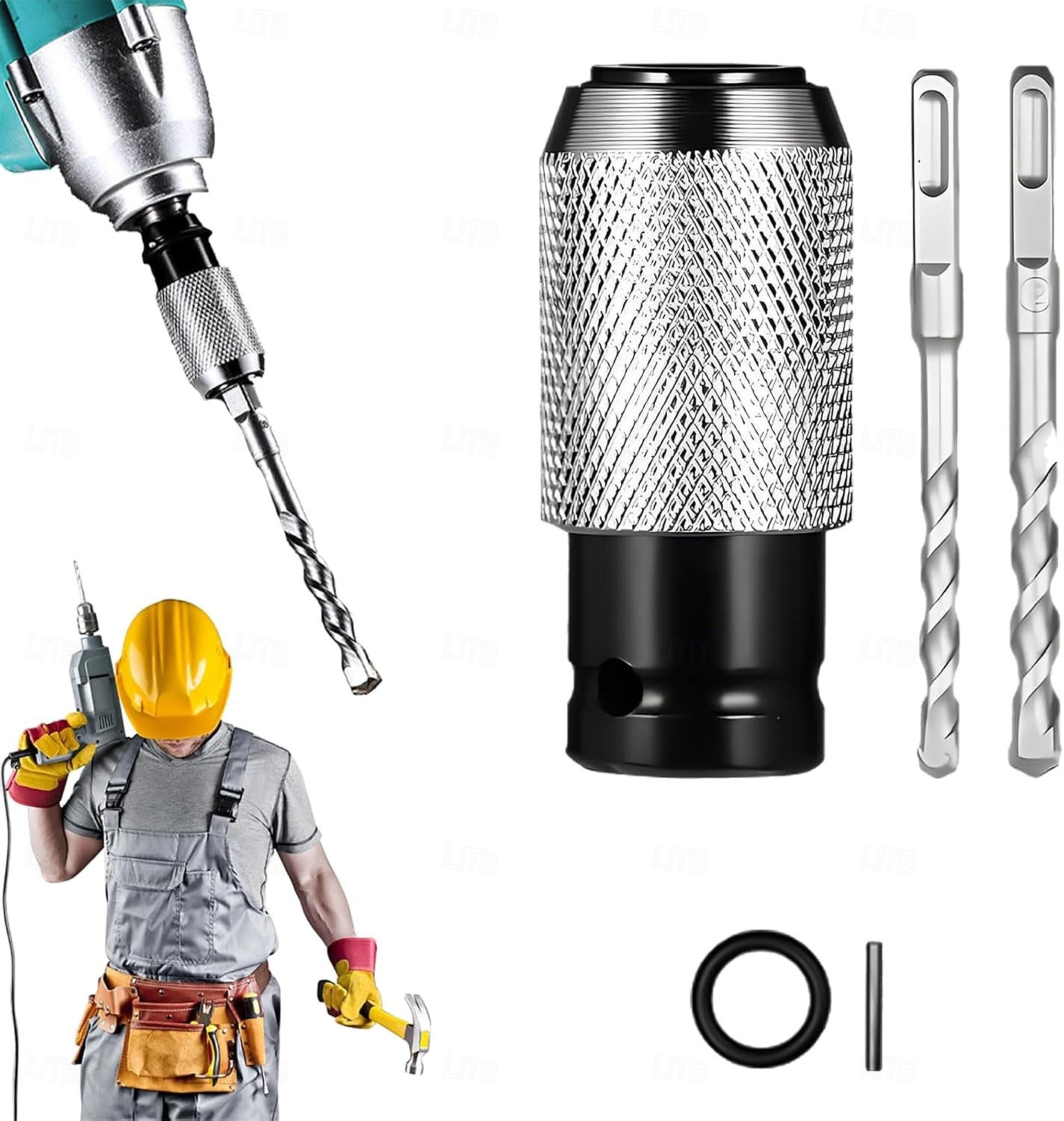 set di utensili adattatori per martello perforatore portatile con 2/3/4 punte per trapano a percussione - testa di conversione per chiave elettrica, anticorrosione &antiruggine, ideale per progetti di del 2026 a $15.99 –P2