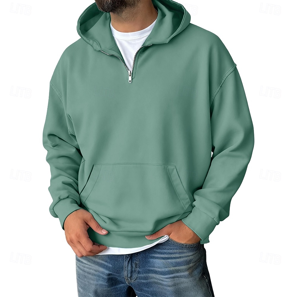 Per uomo Felpa con cappuccio Felpa con cappuccio e zip corta Blu Vino Verde Grigio Azzurro Con Cappuccio Semplice Tasca Quotidiano Sport & Outdoor Ferie Streetwear Essenziale Casual Primavera Autunno del 2026 a $30.99 –P7