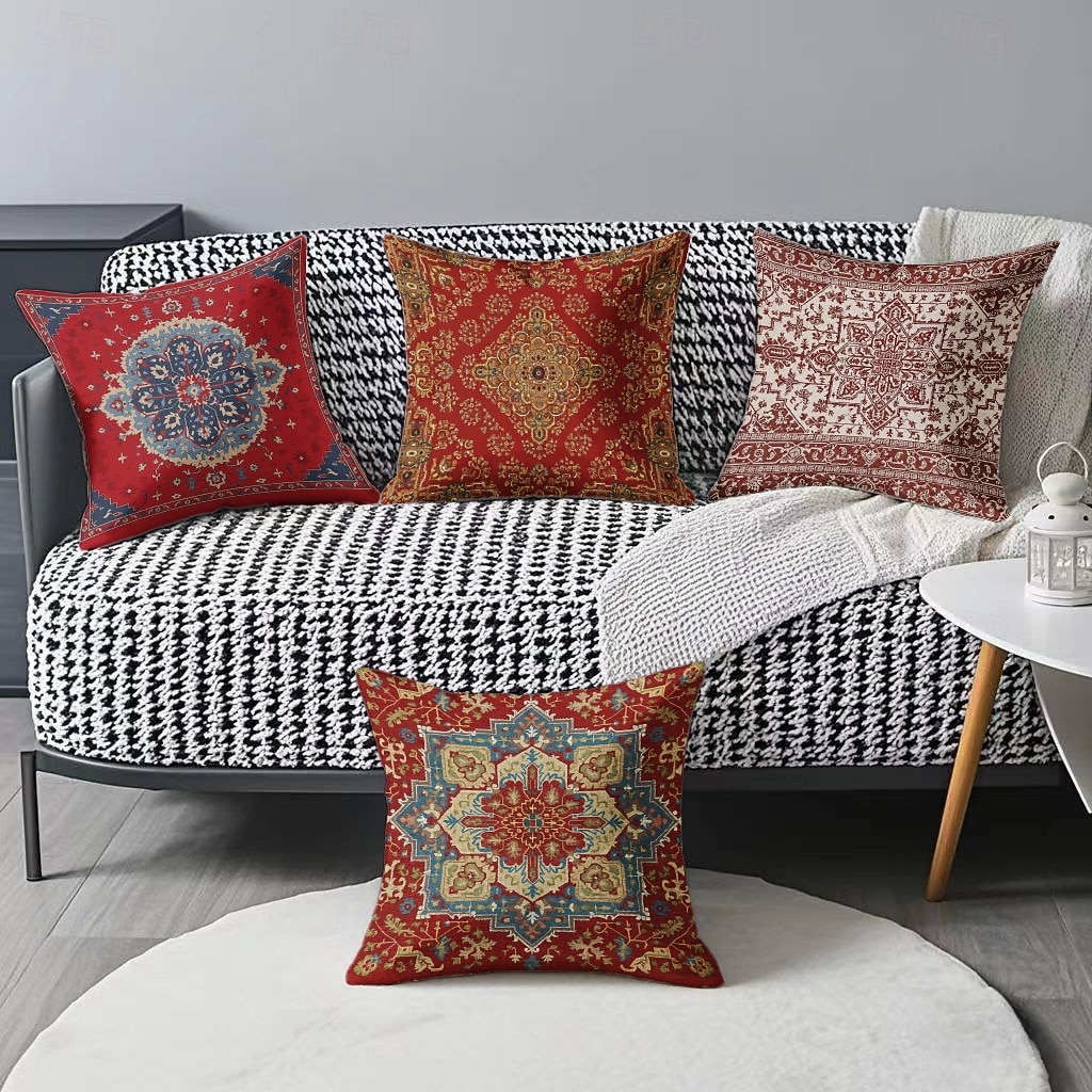 Vintage-Kissenbezüge im Bohème-Stil mit Digitaldruck, dekorative Kissenhüllen für Zuhause, Schlafzimmer, Wohnzimmer, Gästezimmer, Hotel, Sofa-Akzente 2026 - $8.99 –P2