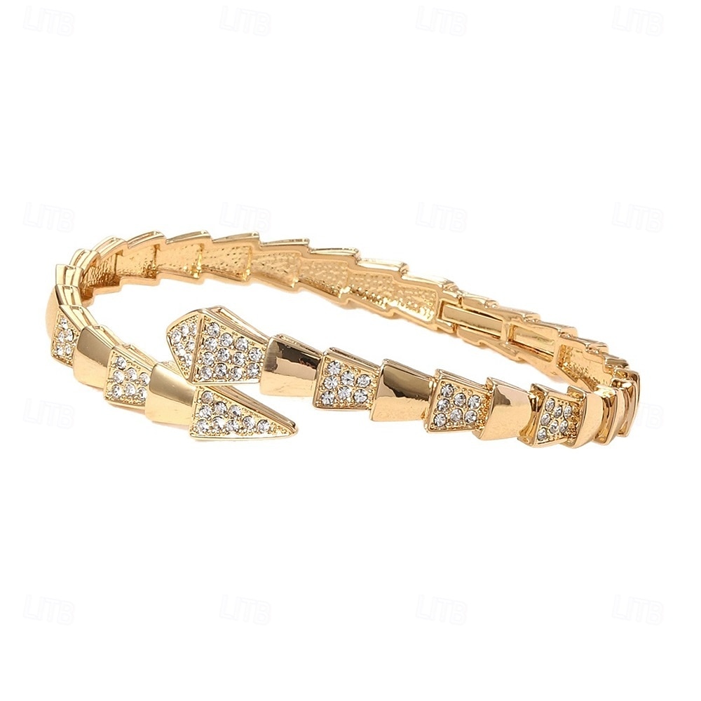 Zirkon Retro Had Elegantní Módní Přizpůsobeno Moderní Chrome Náramek šperky Stříbrná / Zlatá Pro Svatební Párty Zásnuby Maturitní ples 2025 - $9.99 –P5