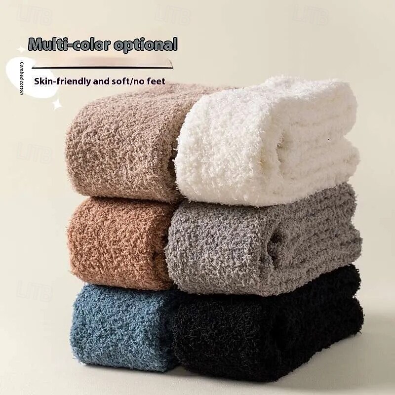Women Knee High Fuzzy Socks Soft Long Thigh High Warm stockings Cozy Slipper Plush Socks 2026 - $13.99 –P3