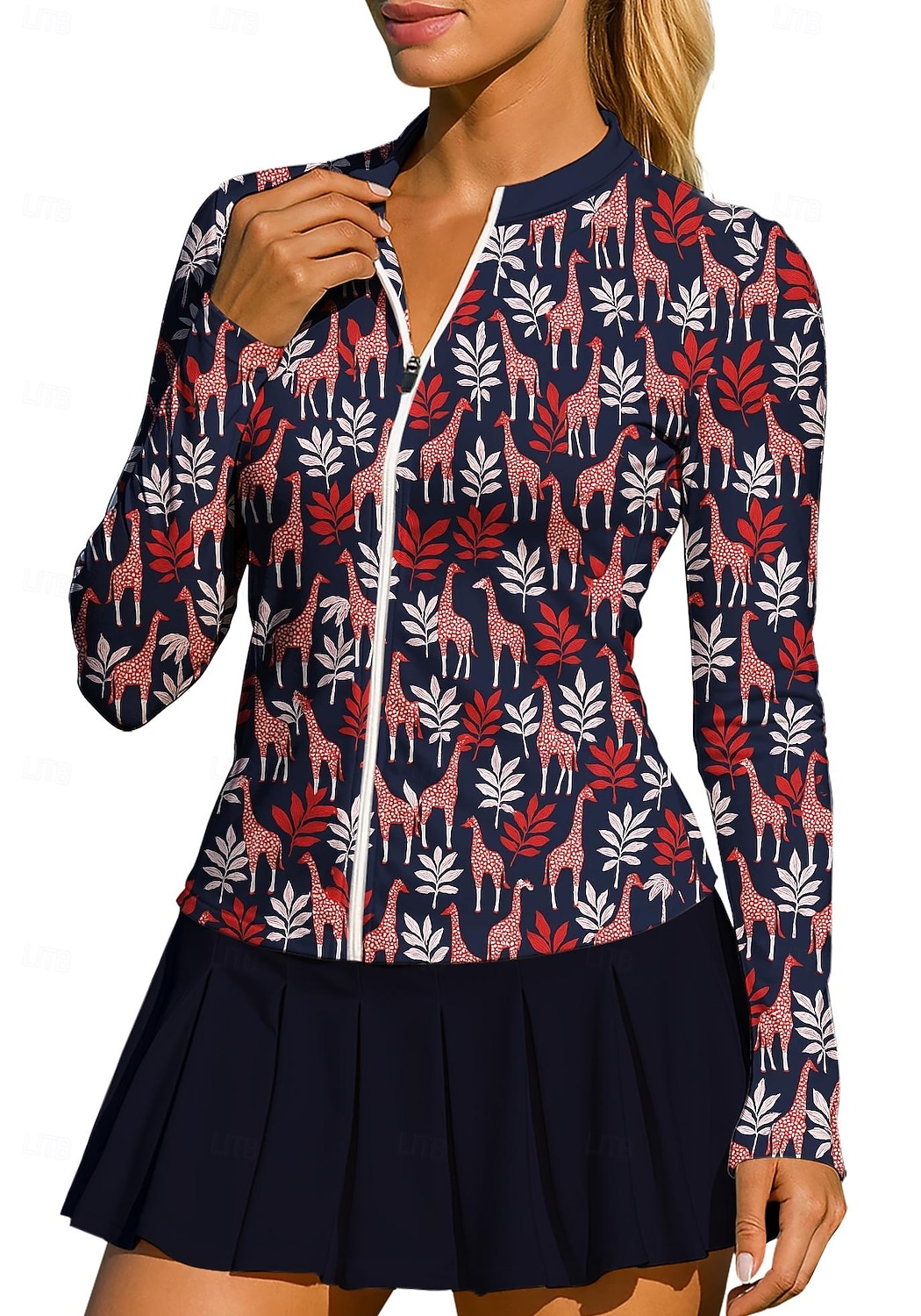 Naisten Eläin Piirretty Kasvit Kukat Yläosat Pusero Urheilupaita Poolopaita Pitkähihainen Vetoketju Perinteinen Urheilullinen UPF50+ UV-vastustuskykyinen Kouluttaja UV suoja Erittäin elastinen 2026 - $20.99 –P1