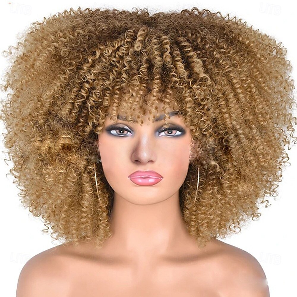 Peruca de Carnaval 2026 Loiro Vermelho Preta Afro Afro Kinky Curto Peruca sintética para festivais Mardi Gras Parada Cabelo para fantasia de cosplay para Feminino de 2026 por $18.99 –P7