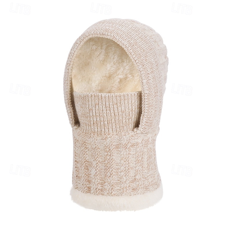 3-в-1 шапка-бини, утеплитель для шеи и лица, зимняя шапка-шарф, многофункциональная вязаная шапка для мужчин, для езды на велосипеде, теплая, с флисовой подкладкой, для защиты ушей, для холодной погоды 2026 - $17.99 –P6