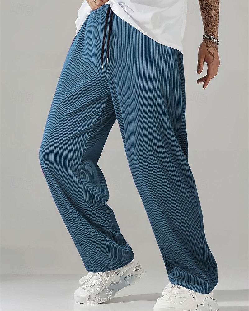 Hombre Pantalones de Deporte Pantalones Pantalones deportivos de pierna recta Correa Bolsillo Cintura elástica Plano Comodidad Suave Exterior Casual Diario Moda Estilo clásico Azul Piscina Rosa 2026 - $37.99 –P7