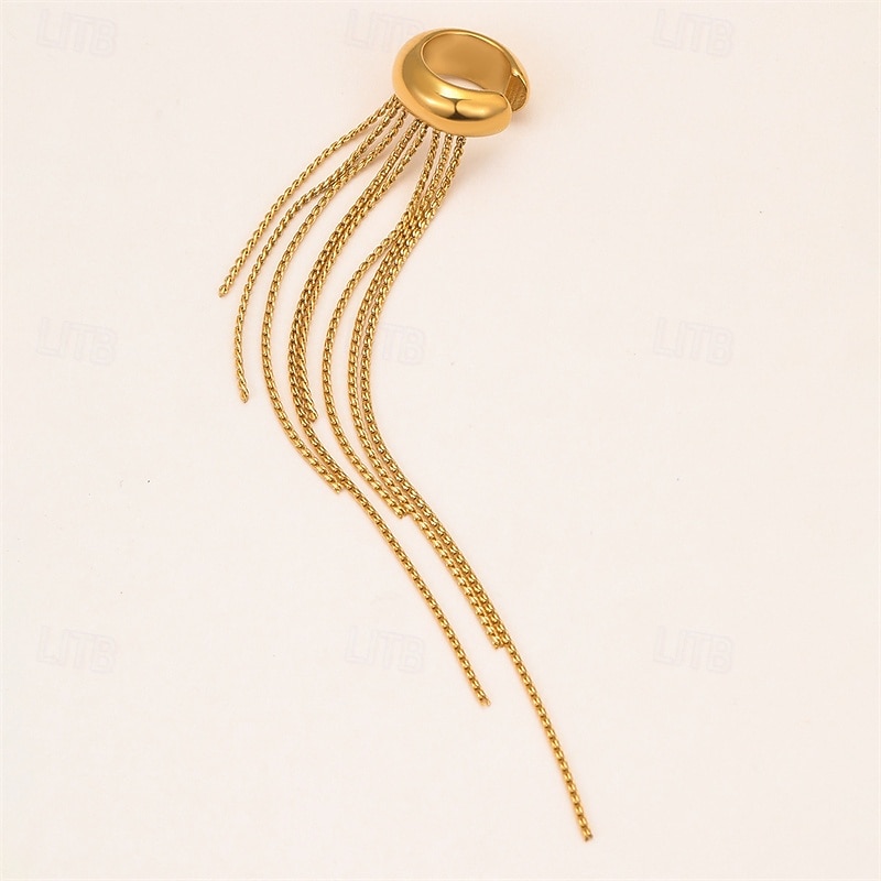 1PC Ear Cuff Ear Clips For Women's Street Date Beach Stainless Steel Tassel Fringe 2026 - $17.99 –P6