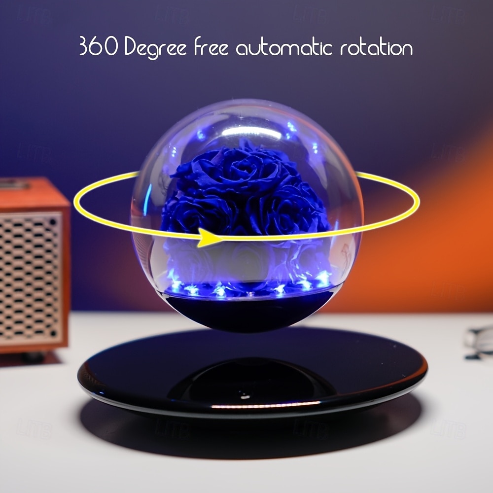 Magnetic Levitation Eternal Rose Glass Cover for LED Lights with Touch Control Lights Eternal Floating Flower Lights Suitable for Valentine's Day Anniversaries Birthdays 2026 - $125.99 –P3