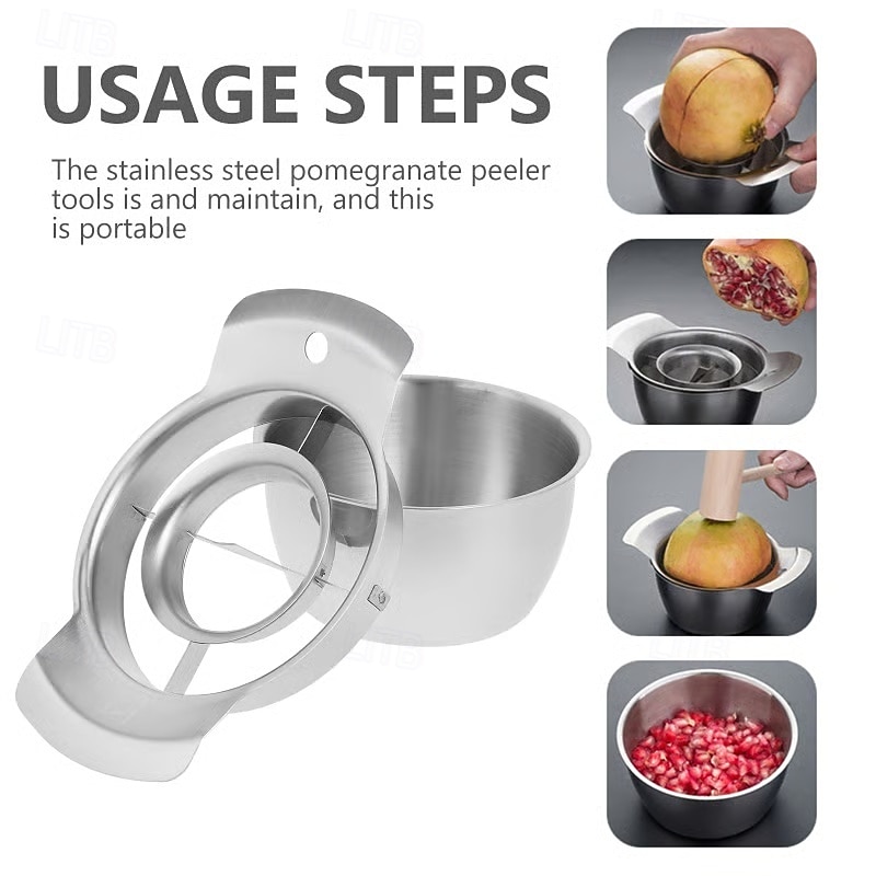 2026年 3 in 1 ザクロ皮むきツール（ハンマー付き） - 頑丈な 304 ステンレススチール製ミートピッカー、フルーツオープニングナイフ &セパレーター - 家庭用キッチン用手動ザクロピッカー  コレクション – $31.99 –P7