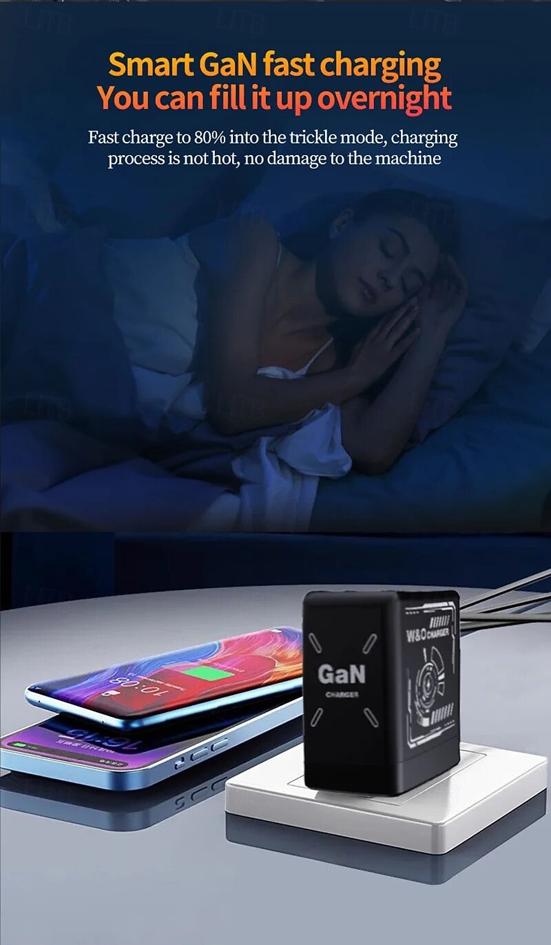 Carregador portátil rápido de 120 W com cabo USB-C e Lightning, compatível com iPhone 15/16/17 e Samsung, ideal para jogos e viagens. Design compacto e específico para tomadas europeias. de 2025 por $22.99 –P6