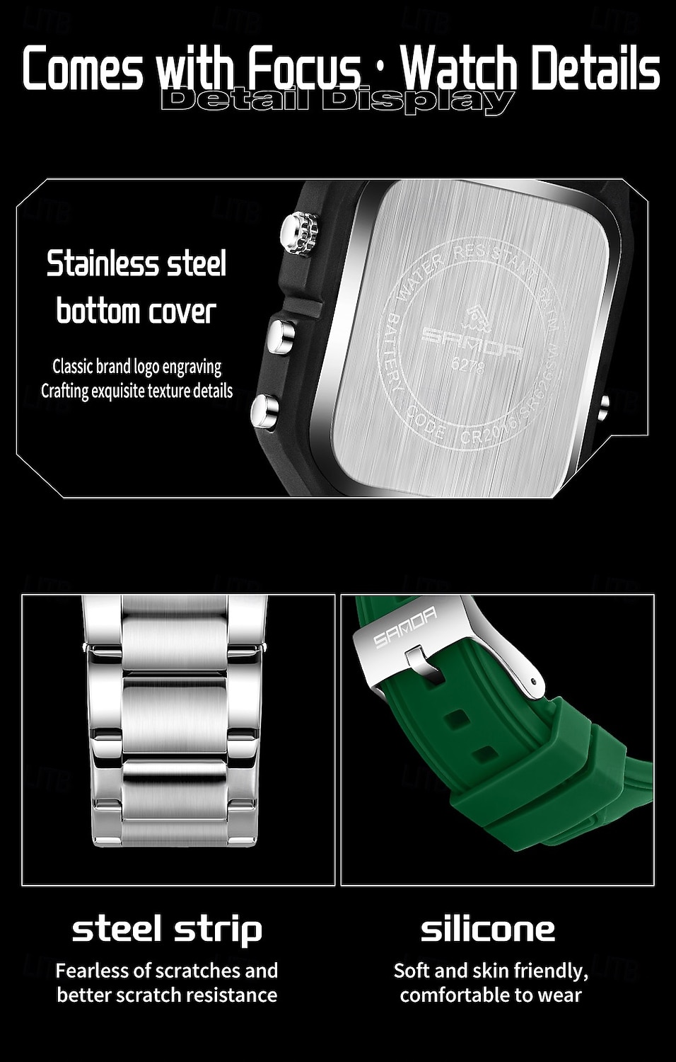 SANDA 6278 Brand Fashion Men's Electronic Watch Multifunction Alarm Clock Luminous Calendar Sports Digital Watches 2026 - $47.99 –P18