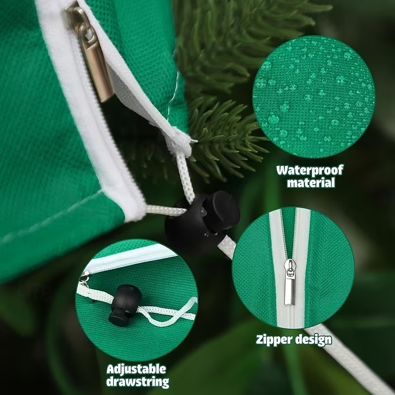 Conjunto de 3 capas protetoras para plantas contra geadas, grandes sacos verdes resistentes ao gelo com fecho de zíper e cordão, proteção de inverno para árvores e arbustos no jardim, ideais para de 2025 por $13.49 –P4