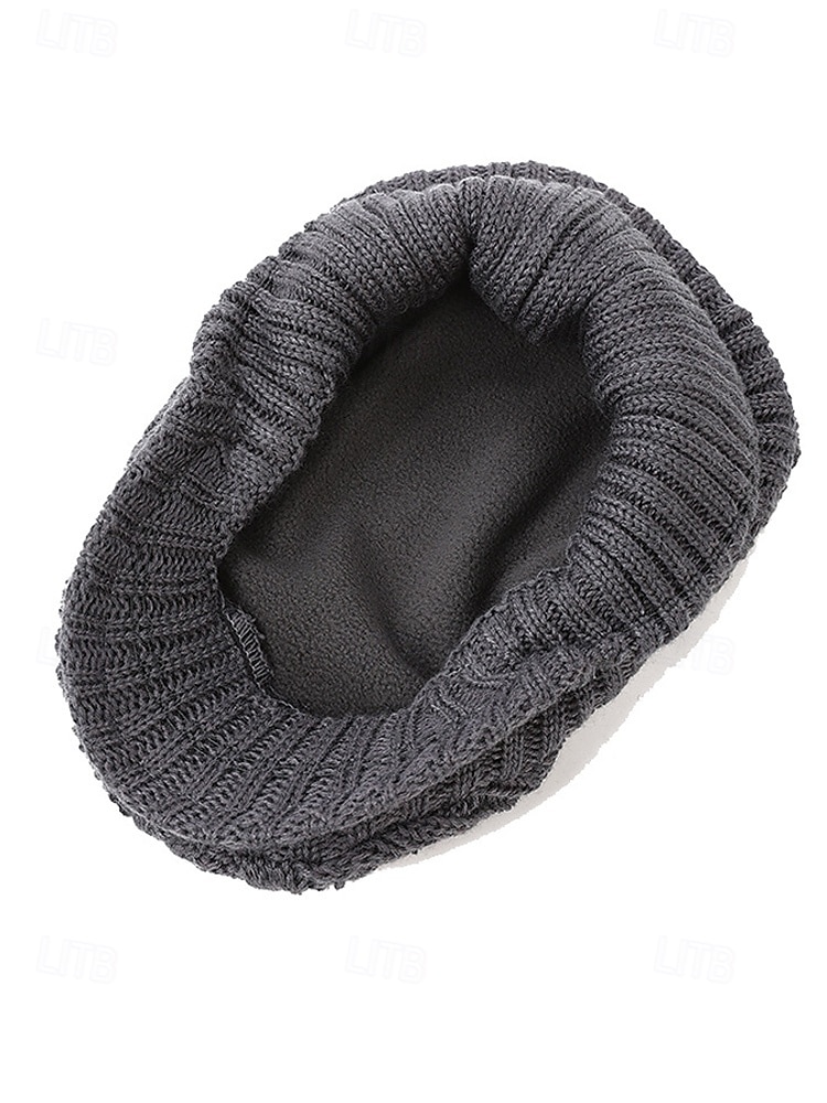 Gorro de tricô masculino – forrado com lã para maior aquecimento, diversas cores, design elegante em tricô trançado para atividades ao ar livre no inverno. de 2026 por $18.99 –P8