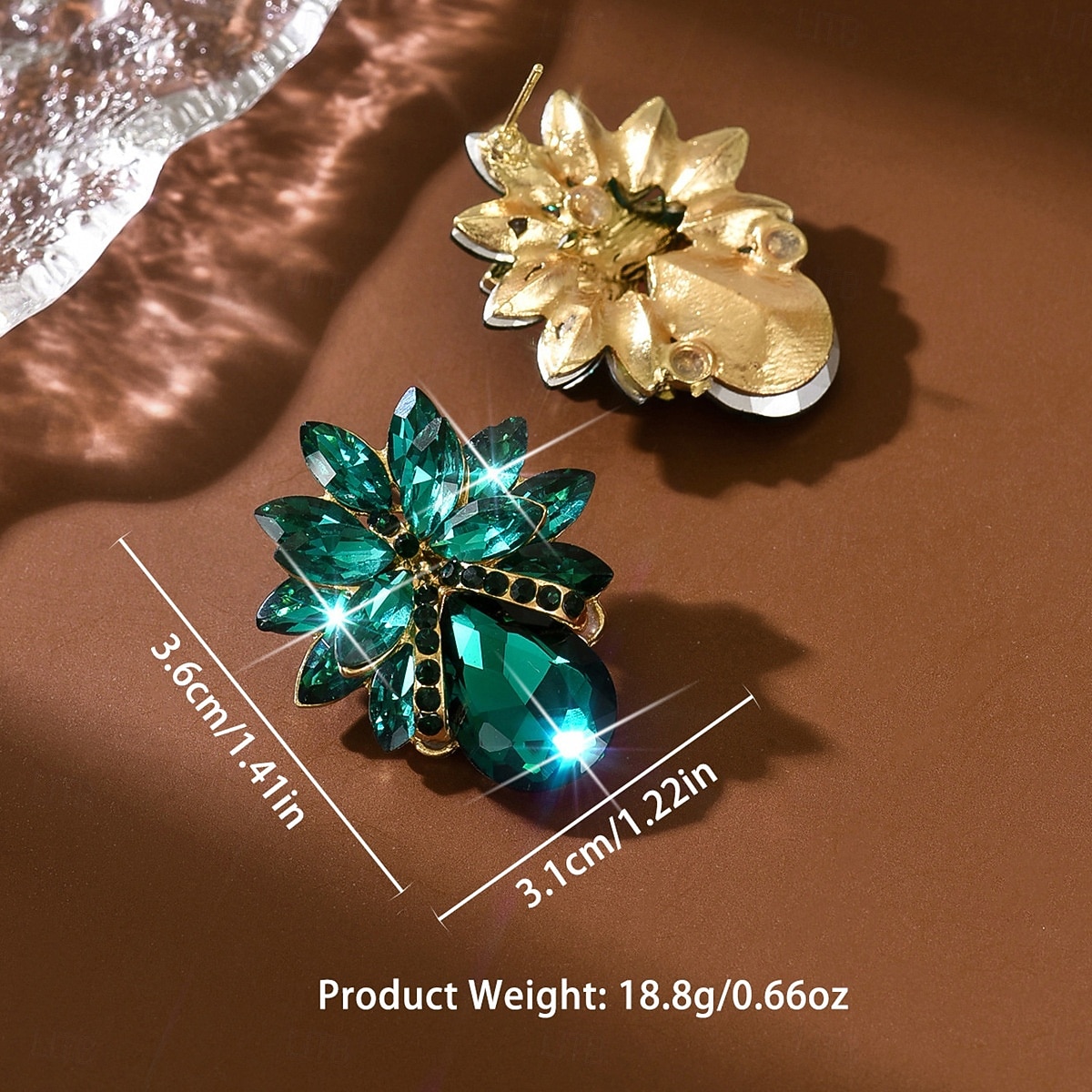 orecchini da donna con cristalli color smeraldo - lussuosi pendenti di strass &modelli di cerchi per feste glamour ed eventi serali del 2026 a $11.99 –P2