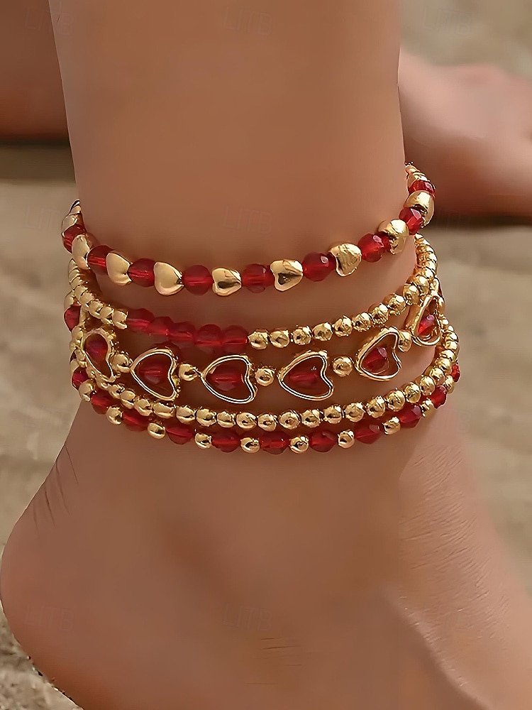 Женский рождественский браслет из бусин с вишневой тематикой, красный и золотой, идеальный подарок на праздник 2026 - $9.99 –P8