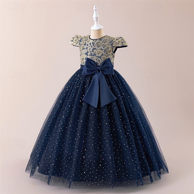 Enfants Fille Robe Robe de Soirée Couleur Unie Sans manches Formel Performance Occasion Spéciale Noeud de cravate Mode Quotidien Princesse Polyester Maxi Robe de Soirée Robe évasée Robe en Tulle Ét de 2026 ? $45.99 –P8