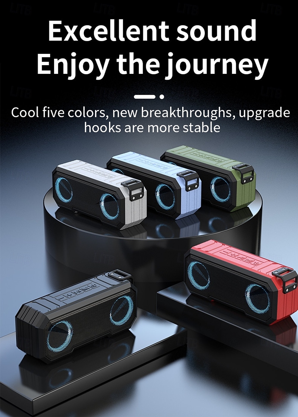 Portable Wireless Speaker High-power Subwoofer IPX6 Waterproof 7-color RGB Lighting and Dynamic Party Effects Long-lasting Battery Life Wireless Connection USB/SD/TF Card Input Valentine's Day Gift 2026 - $31.99 –P1