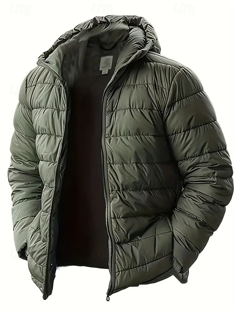 Per uomo Cappotto Invernale Giacca imbottita Giacca Imbottita Tasca Poliestere Vacanza Abbigliamento quotidiano Data Regolare Moda Casual Confortevole Calore Termico Autunno Inverno Colore Solido del 2026 a $37.99 –P6