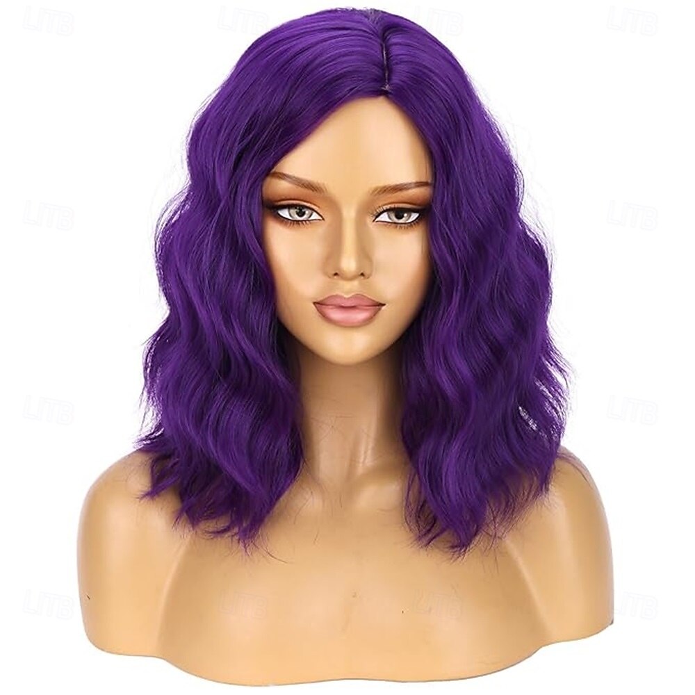 Peruca de Carnaval 2026 Rosa Azul Roxo Encaracolado Ondulado Curto Peruca sintética para festivais Mardi Gras Parada Cabelo para fantasia de cosplay para Feminino de 2026 por $21.99 –P7