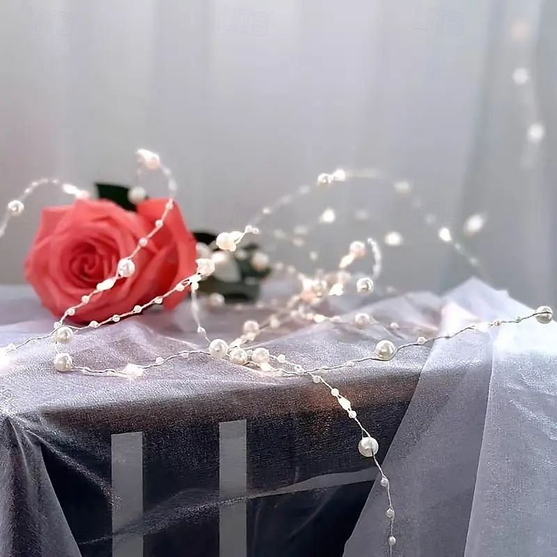 Elegant Perle Rose Formet LED Lyslenker 2m 20 LEDs Batteridrevet Bryllup Bursdag Fest Hjem Patio Hage Blomster Tre Dekorasjon 2026 - $12.99 –P11