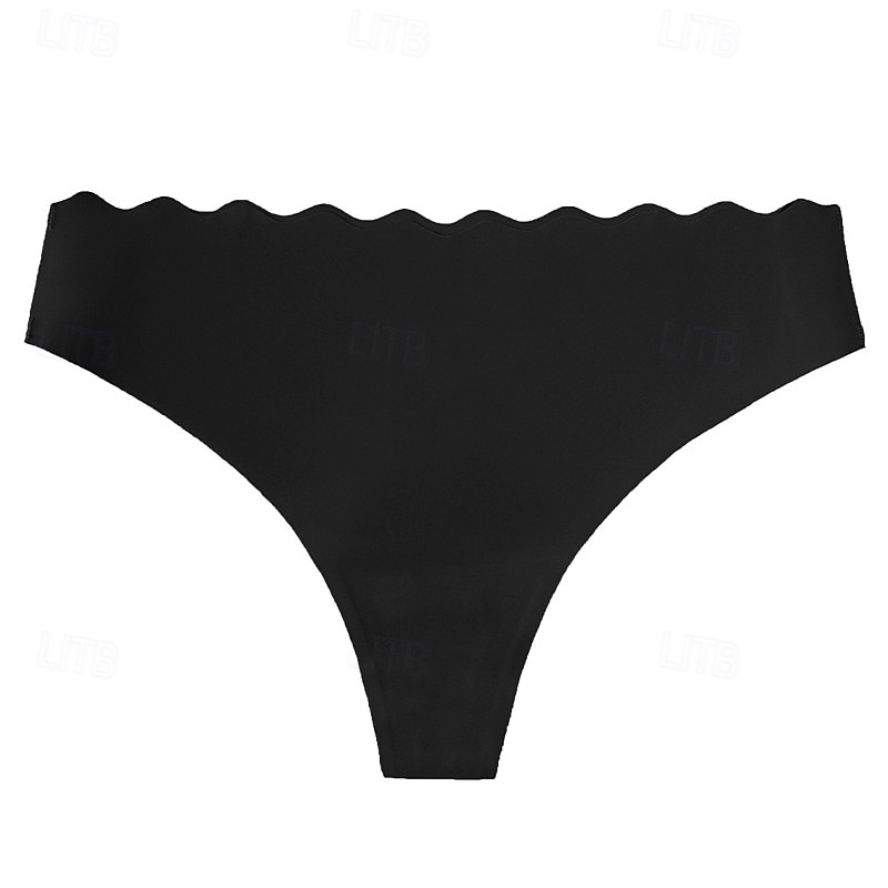 Női Bugyik Alap bugyi Rugalmas derékNightwearNejlon Vakáció Otthon Egyszínű Divat aranyos stílus Fekete Fehér Bézs Tavaszi nyár Ősz & tél 2026 - $3.49 –P6