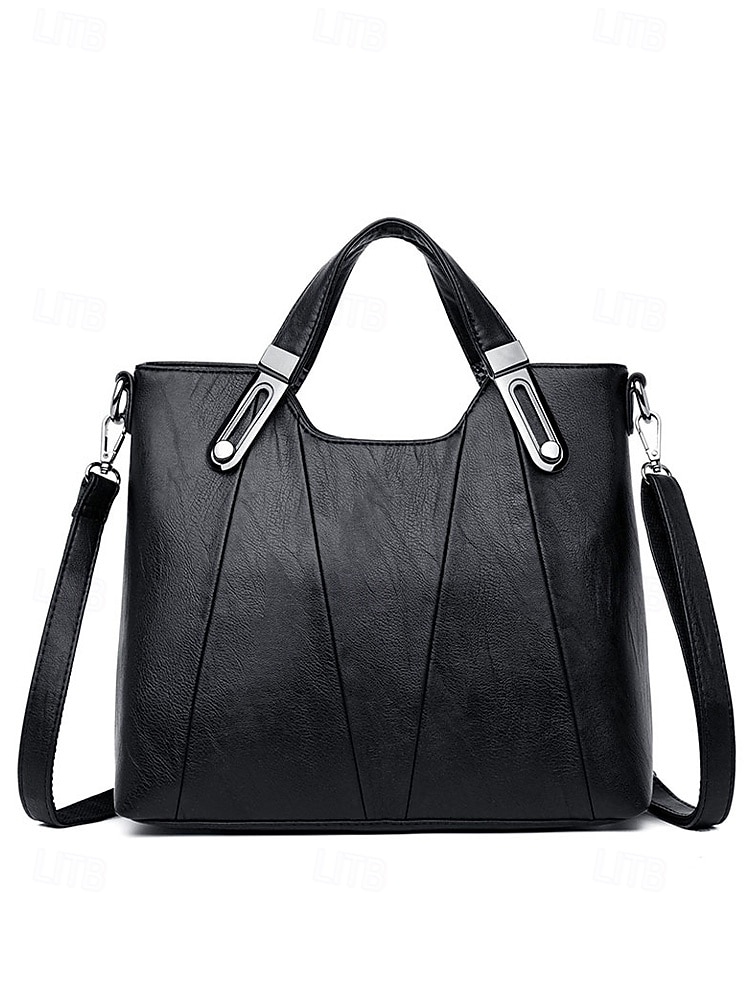 Handväska i konstläder för kvinnor – finns i flera färger, mångsidig design med flera bäralternativ, perfekt för både vardag och vardag. 2026 - $32.99 –P6