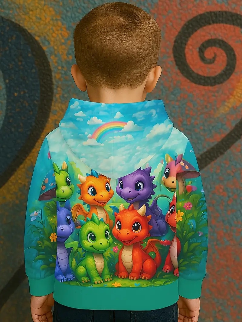 Boys' 3D Graphic Dinosaur Hoodie Pullover Long Sleeve 3D Print Spring Fall Sports Fashion Streetwear Kids 4-12 Years Hooded Outdoor Casual Daily Regular Fit 2026 - $18.99 –P2