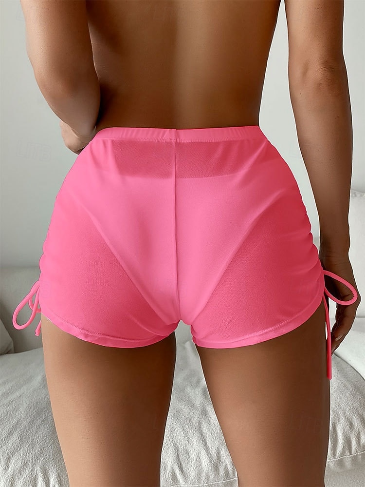 Damen dehnbare Boxershorts Badeanzug Rüschen Dehnbare Boxershorts Hohe Taille Aktivurlaub Einfarbiger ärmelloser Badeanzug 2026 - $19.99 –P14