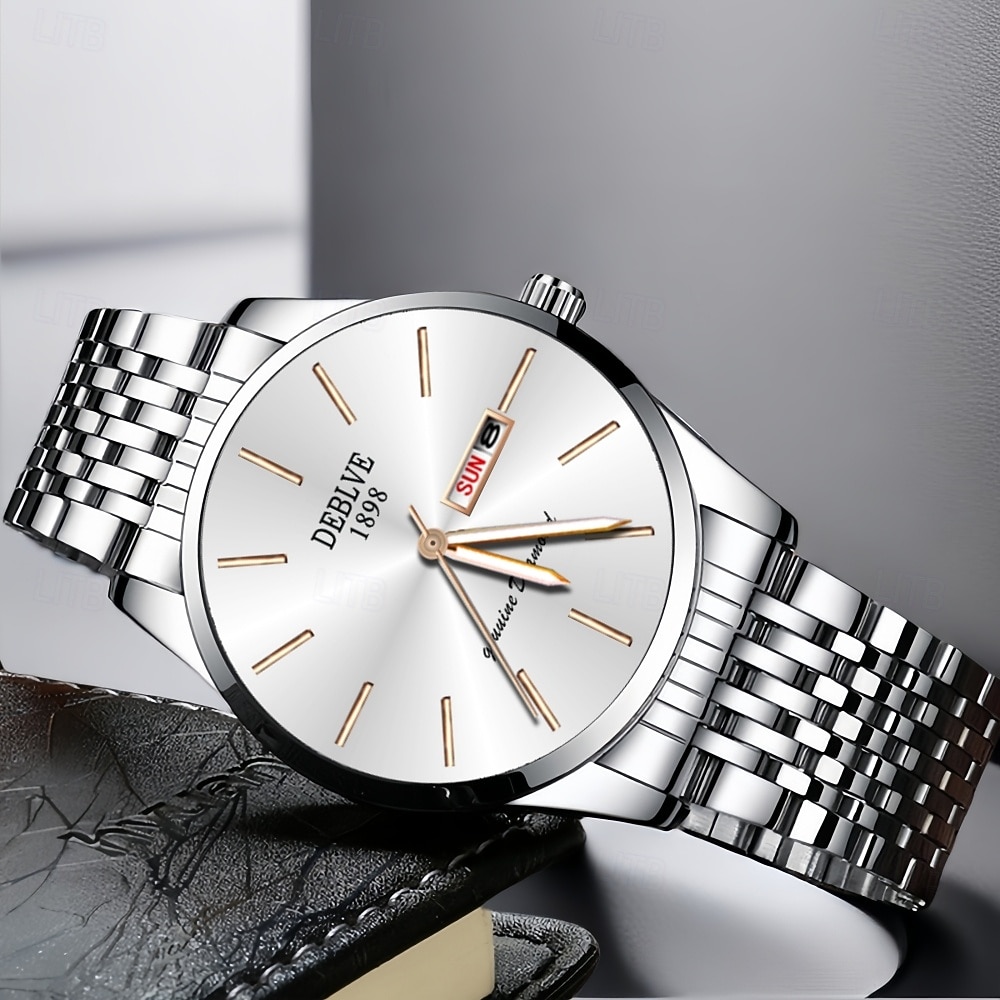 Relógio Masculino Avançado Relógio de Quartzo Fashion Masculino com Exibição de Calendário Semanal À prova d'água IPX4 Luz Noturna Adequado para Viagens de Negócios Uso Diário e a Melhor Escolha de de 2026 por $21.99 –P3