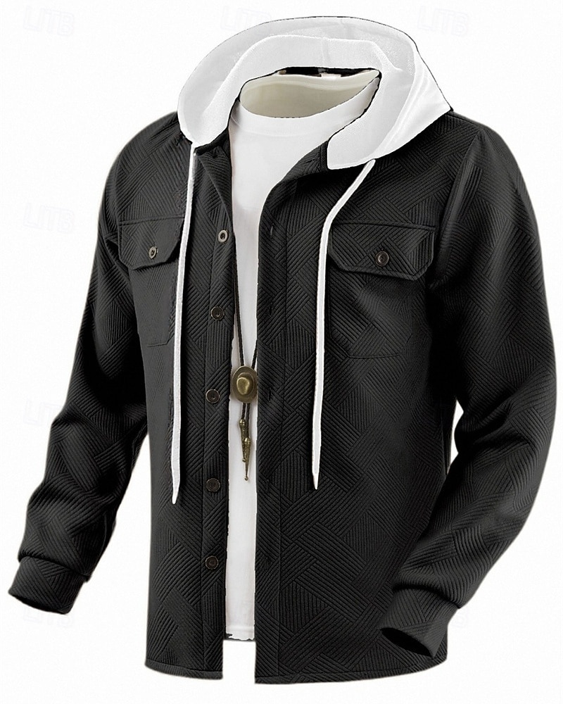 Homme Veste Légère Veste Décontractée Veste à Capuche Extérieur Occasionnel Avec Poches Automne Hiver Bloc de Couleur Streetwear Quotidien À capuche Régulier Noir Blanche bleu marine Kaki Grise Veste de 2026 ? $33.99 –P19