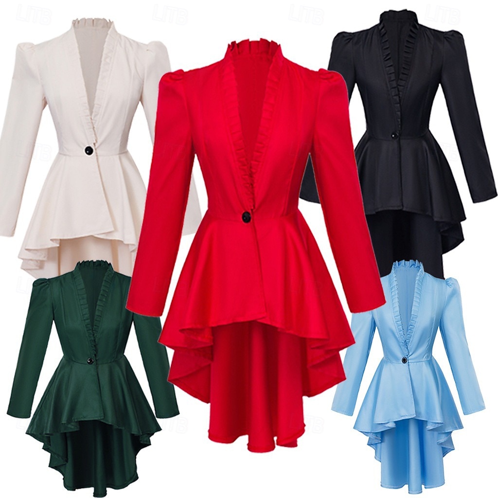 Πανκ & Γκόθικ Μεσαίωνα Αναγέννησης Επίστρωση Στολές Ηρώων Καμπαρντίνα Μάγος Κορίτσι Goth Μονόχρωμο Φανταχτερή Φόρεμα Γυναικεία βασιλικός Steampunk Walpurgis Night Απόκριες Μασκάρεμα 2026 - $55.99 –P1