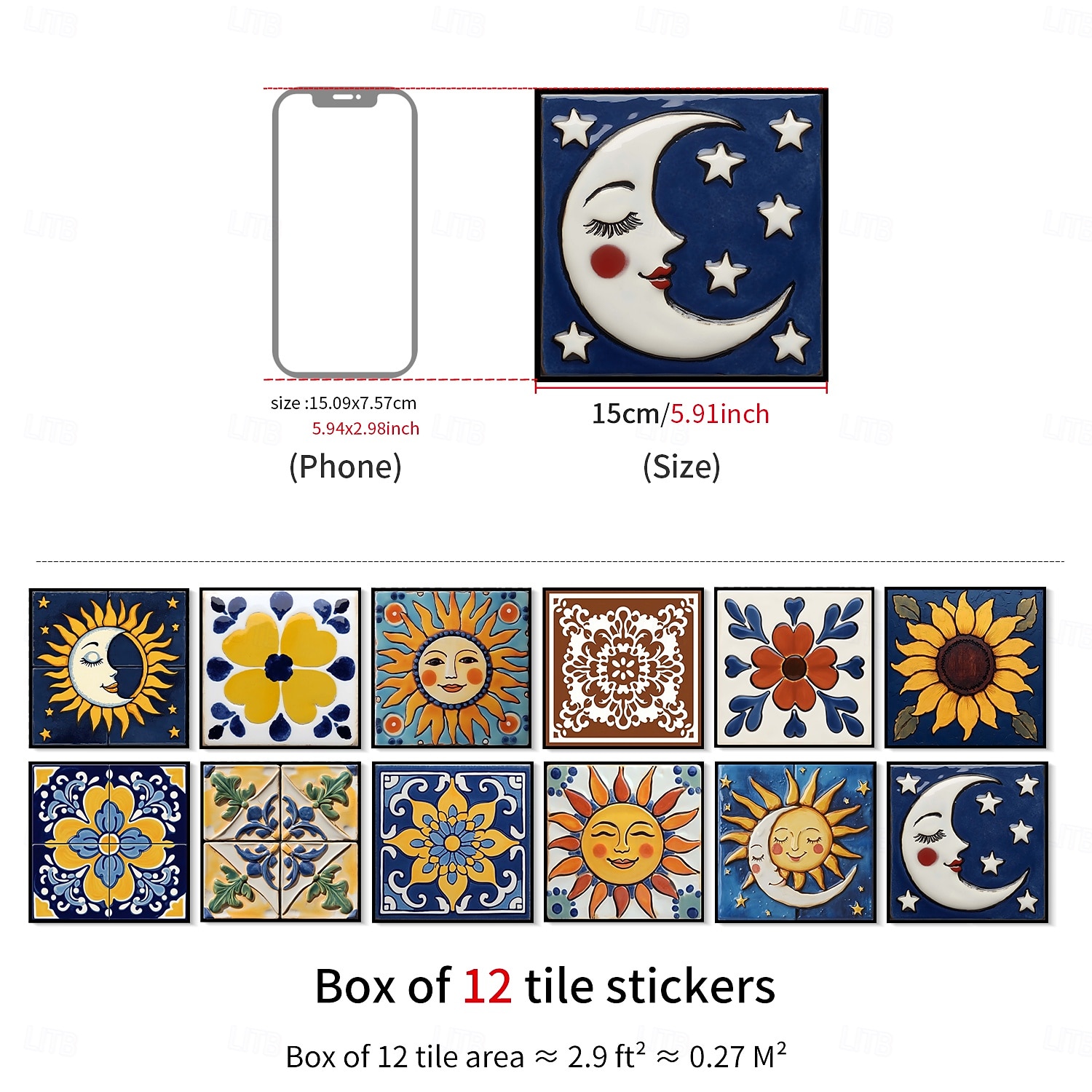 12 τεμάχια αυτοκόλλητα πλακιδίων τοίχου 3d peel stick 6x6 in, παχύ μωσαϊκό κρυστάλλου αφρού pe, αδιάβροχο backsplash για κουζίνα, μπάνιο &διακόσμηση σπιτιού, μεταλλικό κουτί δώρου με πάνελ τοίχου 2026 - $28.99 –P8