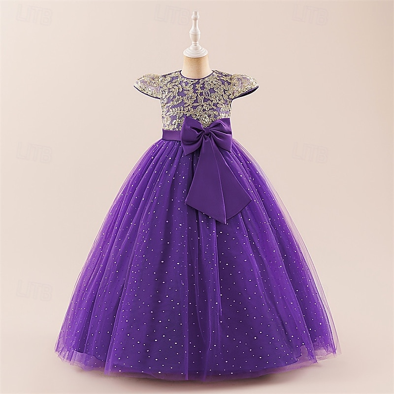 Enfants Fille Robe Robe de Soirée Couleur Unie Sans manches Formel Performance Occasion Spéciale Noeud de cravate Mode Quotidien Princesse Polyester Maxi Robe de Soirée Robe évasée Robe en Tulle Ét de 2026 ? $45.99 –P16