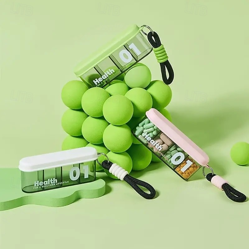 Organizador de comprimidos portátil com 4 compartimentos (2 unidades) – mini caixa para guardar remédios, recipiente para comprimidos diários (manhã, meio-dia e noite), organizador de medicamentos de 2025 por $11.99 –P2