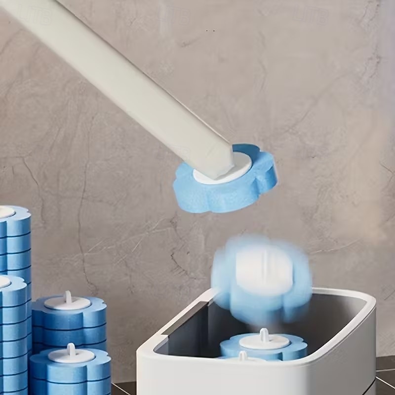 Conjunto de escova de vaso sanitário de parede com 37 peças e suporte, inclui 36 cabeças de escova de reposição multicoloridas, escovas descartáveis para limpeza de vaso sanitário e suporte de parede de 2026 por $24.99 –P3