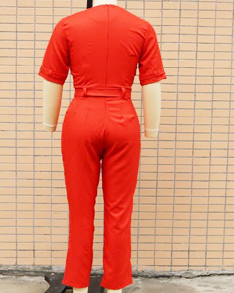 Γυναικεία Φόρμες Ενεργό Συμπαγές Χρώμα Μισό μανίκι Λαιμόκοψη V Τσέπη Κουμπιά Διακοπές Δουλειά Κανονικό Θαλασσί Λευκό Ανθισμένο Ροζ Άνοιξη 2026 - $38.99 –P9