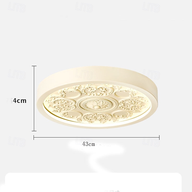 Luminária de teto LED moderna de embutir, com design francês esculpido, feita de resina, ideal para quarto, cozinha, sala de jantar e escritório. de 2026 por $192.99 –P7