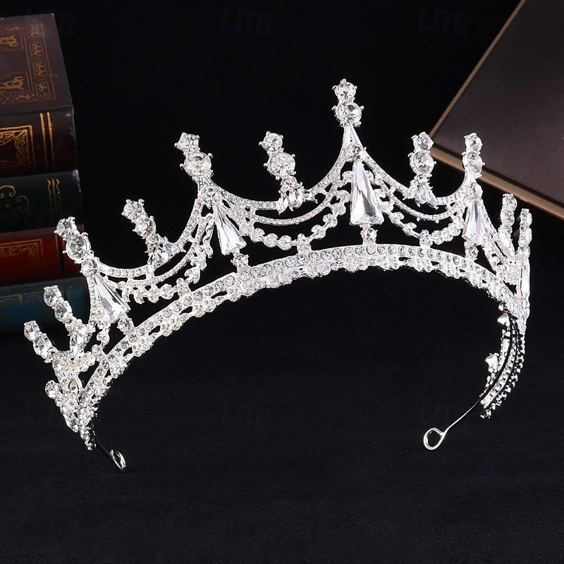 Tiaras de la corona Vestimenta de Cabeza Legierung Boda Cumpleaños Elegante Con Cristal Celada Sombreros 2026 - $17.49 –P2