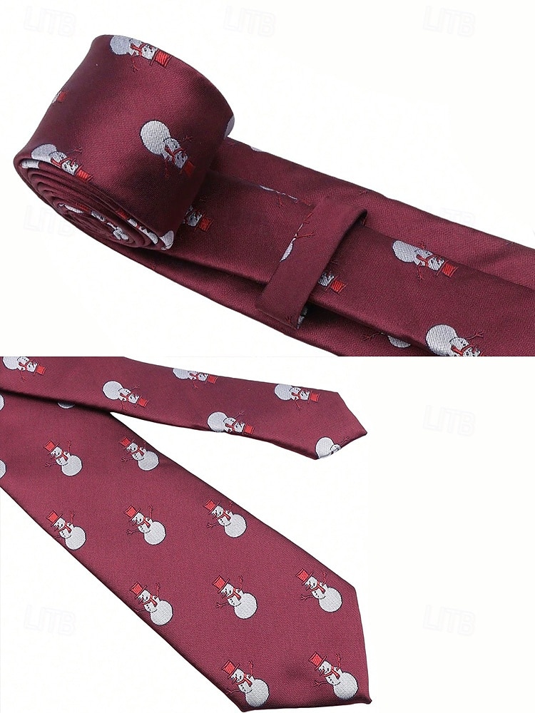 Cravates de Noël pour hommes – en polyester avec des motifs festifs de bonhommes de neige, de père Noël et de sapins, parfaites pour les fêtes et célébrations de fin d'année. de 2025 ? $11.99 –P5
