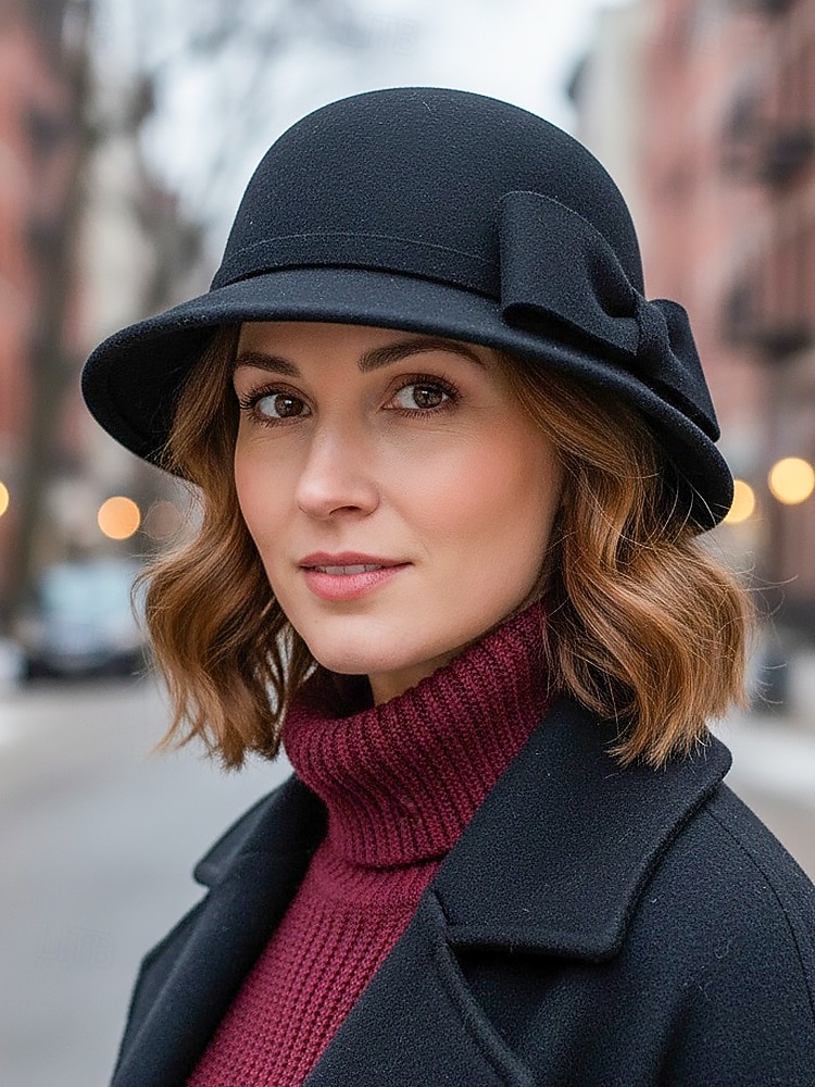 Polyester clochehoed voor dames met strik, elegant en stijlvol, verkrijgbaar in meerdere kleuren, perfect voor casual en formele gelegenheden 2026 - $34.99 –P3