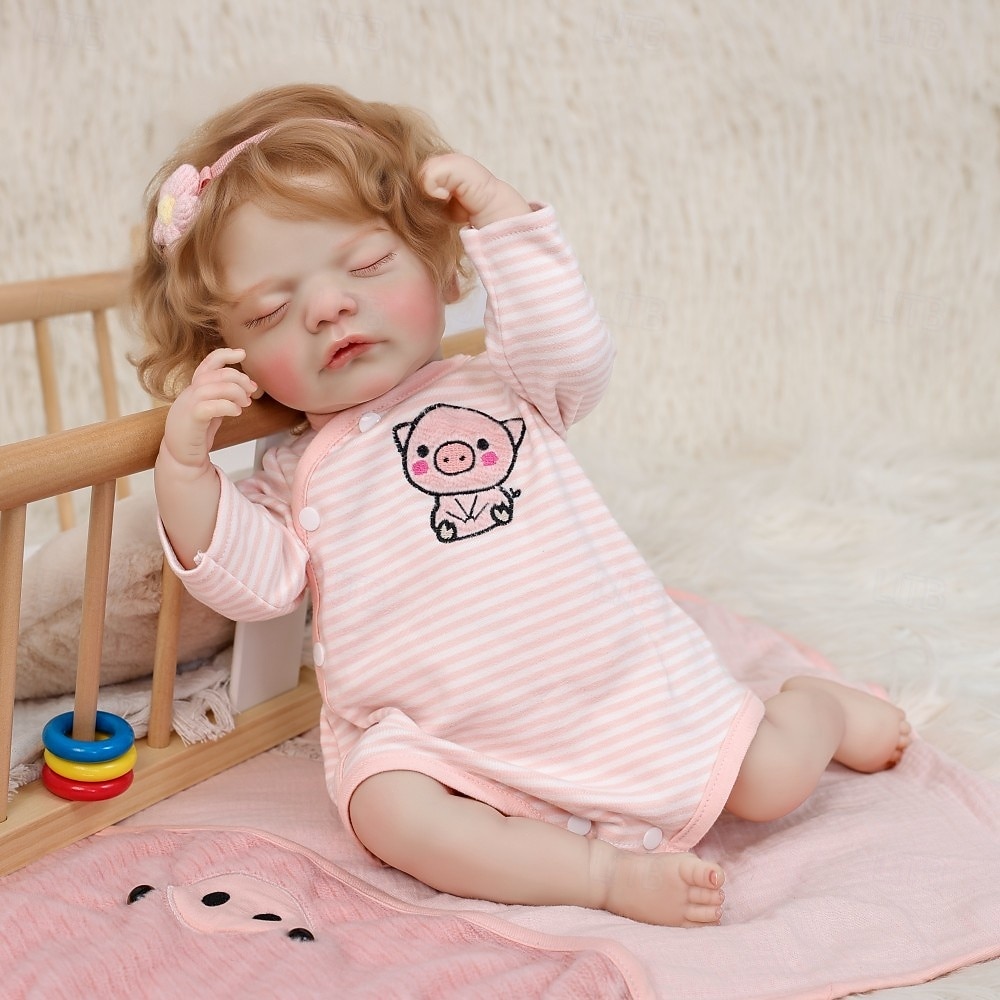Lebensechte Reborn-Babypuppen - 22 Zoll Schlafende realistische Neugeborene Babypuppen mit weichem Stoffkörper und Fütterungs-Spielzeug für Kinder ab 3 Jahren Weihnachtsgeschenk 2025 - $157.99 –P3