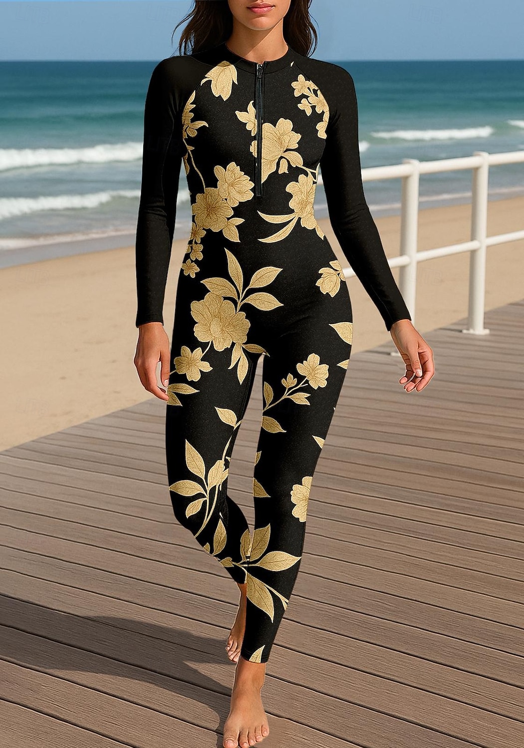 Damen Anti UV Shirt Ganzkörper-Bademode Diveskin-Anzug Frontreißverschluss UPF50+ Schnelltrocknend Hohe Elastizität Langarm Bademode Surfen Tauchen Schnorcheln Sommer 2026 - $49.99 –P1