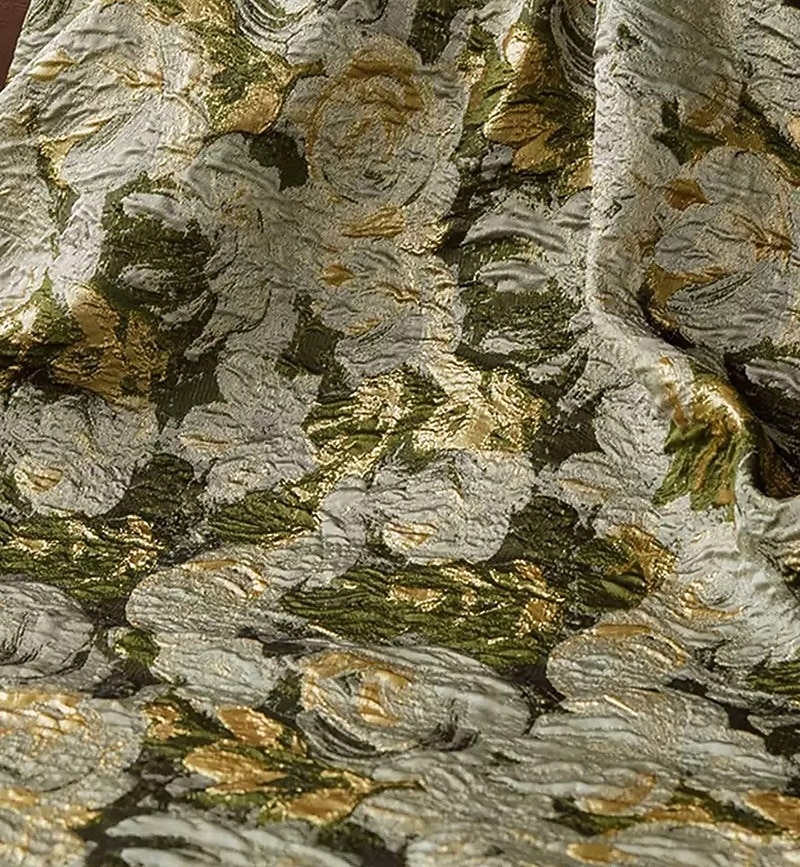 Abito da sera A-Line in jacquard floreale elegante formale lungo fino al pavimento con maniche a 3/4 scollo a V in nylon con fiocco/i e spacco del 2026 a $195.99 –P3