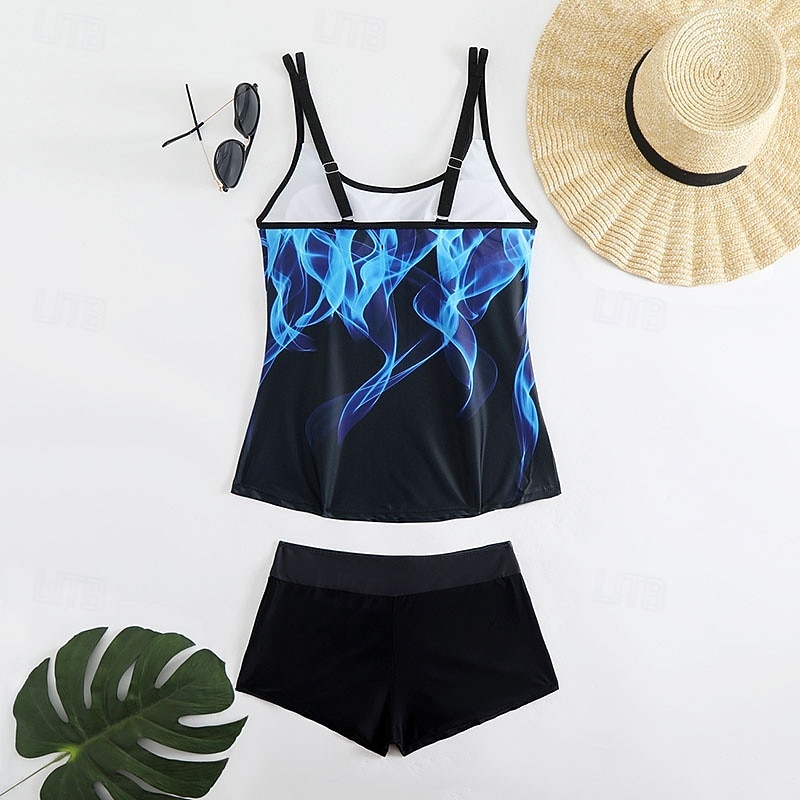 Women's Swimwear 2 Piece Shorts Swimsuit Backless Vacation Beach Wear Graphic Color Block V Neck Sleeveless Bathing Suits 2026 - $28.99 –P4
