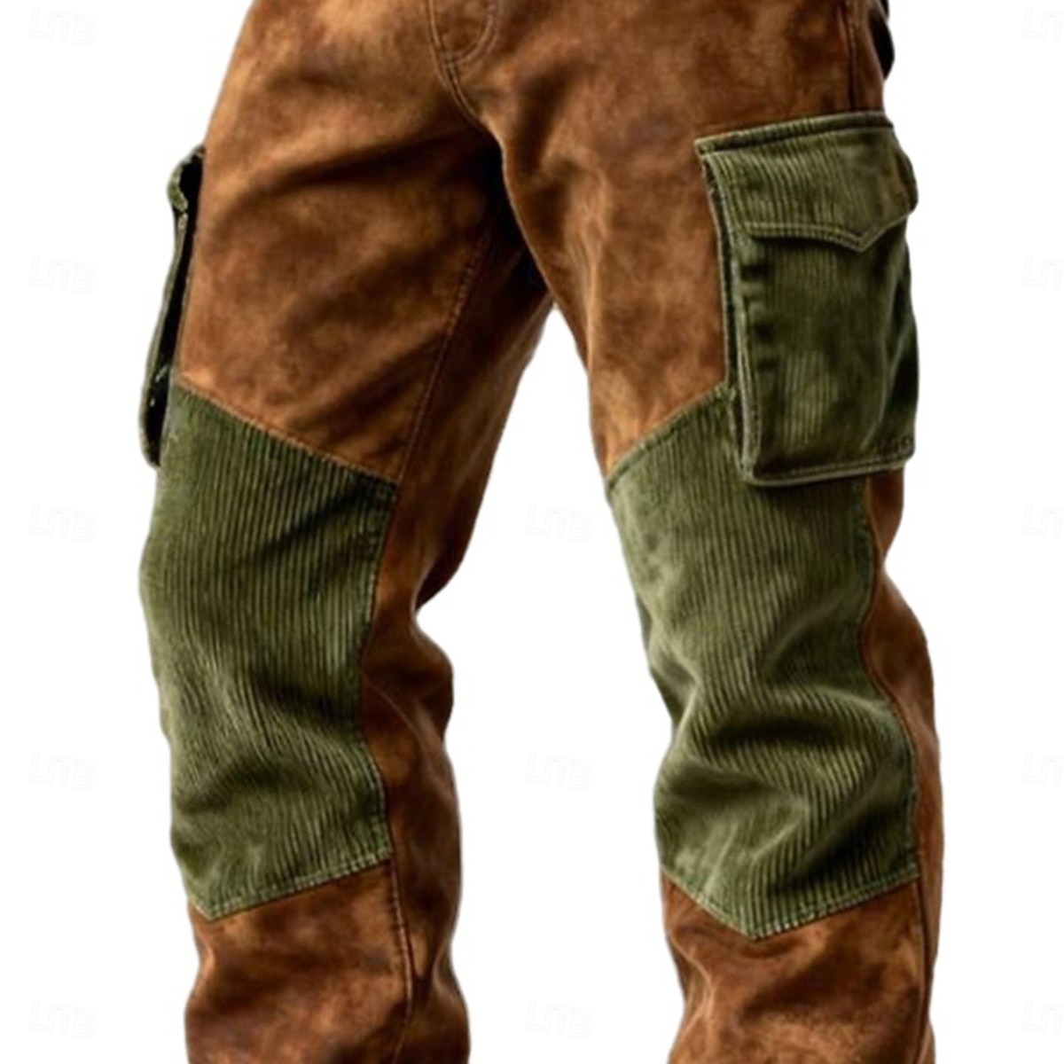 Homens Calças Cargo Calças Calças de Veludo Calças de camurça sintética Calça casual Bolsos Cintura elástica Bolso multi Tecido Conforto Macio Comprimento total Ao ar livre Casual Diário Férias Moda de 2026 por $29.99 –P3