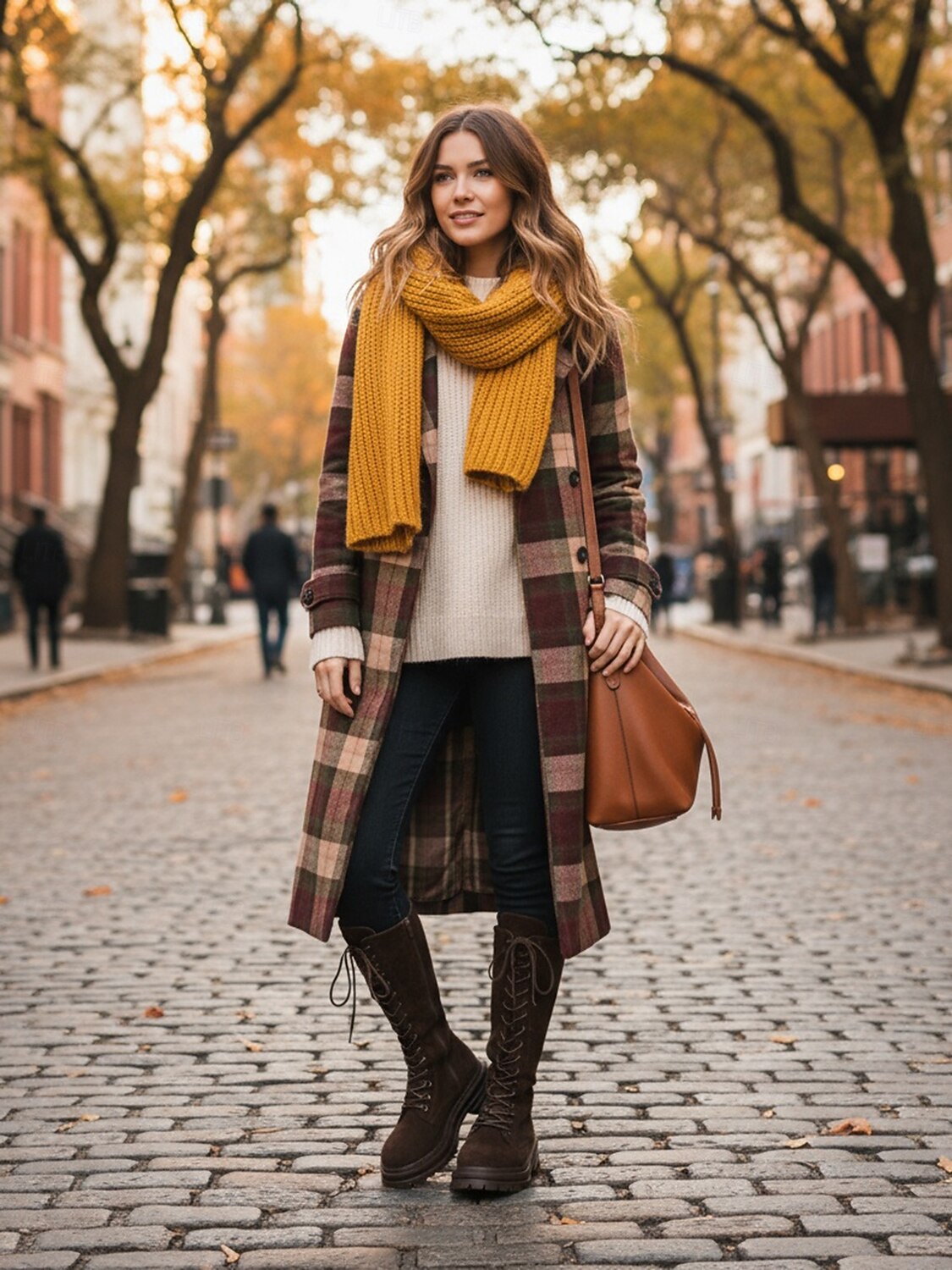stivali alti fino al ginocchio con lacci marrone scuro da donna – stivali stile combattimento con suola spessa per outfit alla moda, passeggiate all'aperto, viaggi e uso quotidiano del 2026 a $46.99 –P6