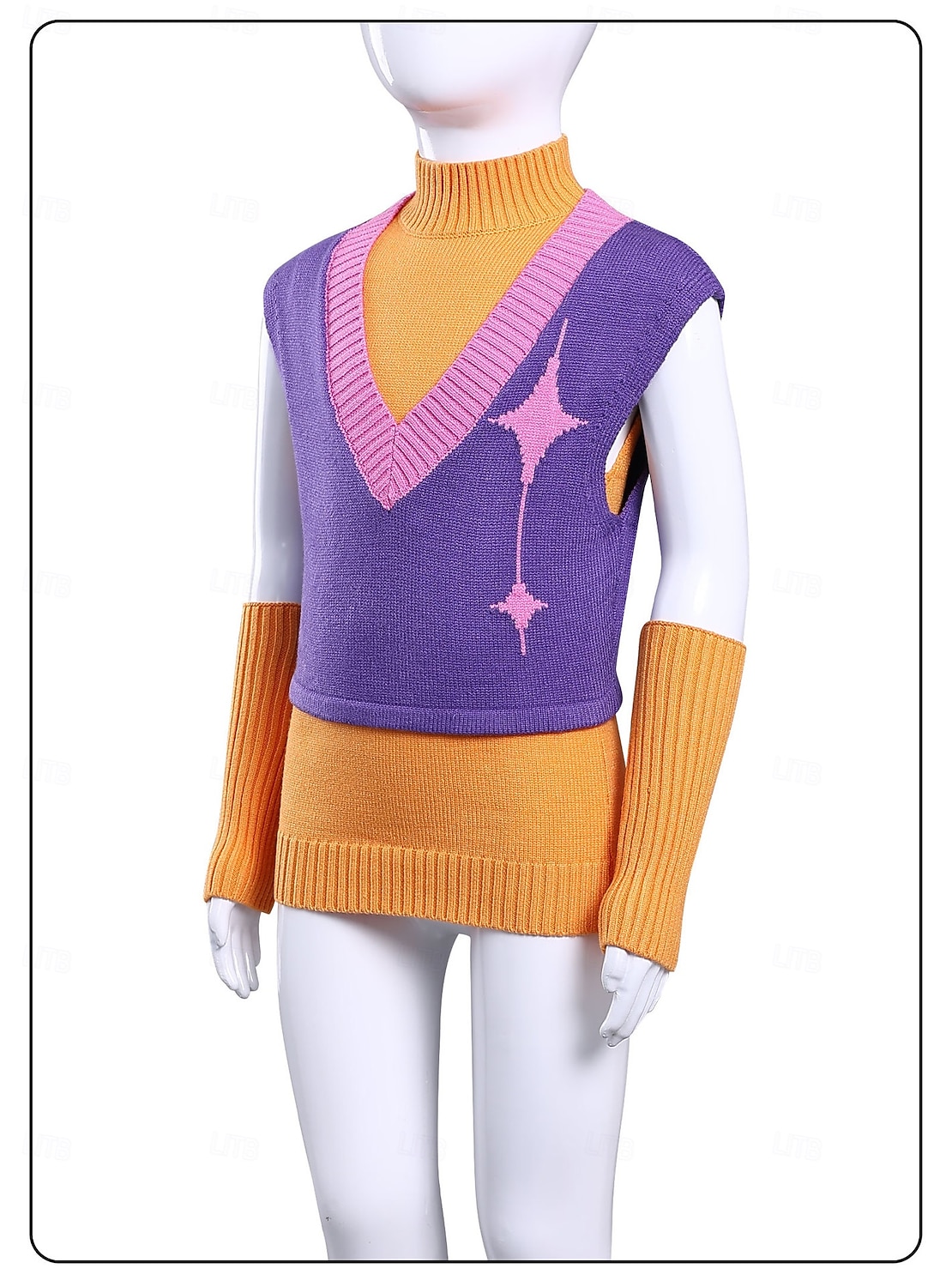 Inspirado en ídolos coreanos Estrella del pop Cazadores de demonios Chaleco de punto Vestido llamativo Disfraz de carnaval Ídolo virtual for Mujer Chica Adultos Víspera de Todos los Santos Carnaval 2026 - $77.99 –P4