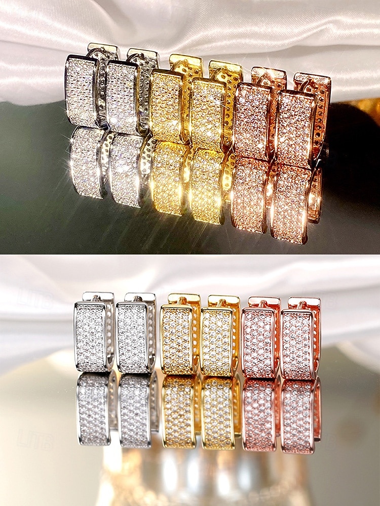Damen-Ohrringe aus einer Legierung mit Zirkonia-Besatz – in verschiedenen Farben erhältlich, elegantes Design für legere und formelle Anlässe. 2026 - $7.99 –P5